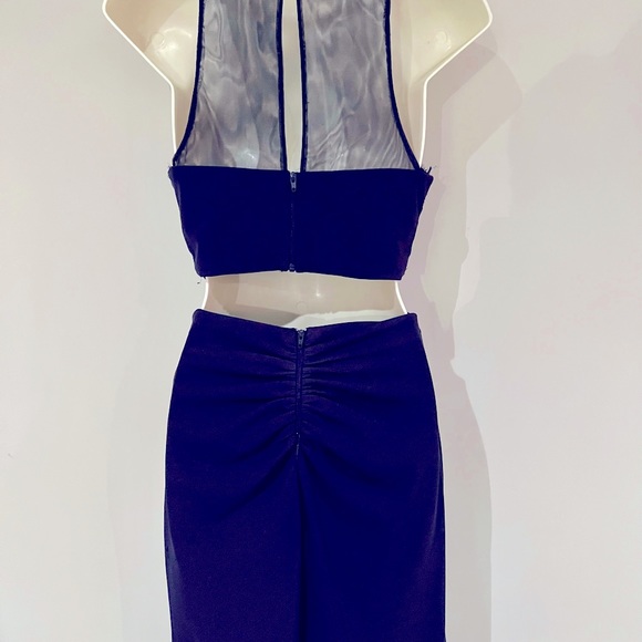 Two piece gown in navy blue - Picture 4 of 5